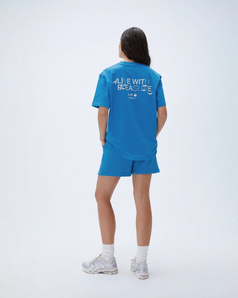 Adanola Resort Sports Kurzes Sleeve Oversized T-shirt Blau | SN-ADA56460