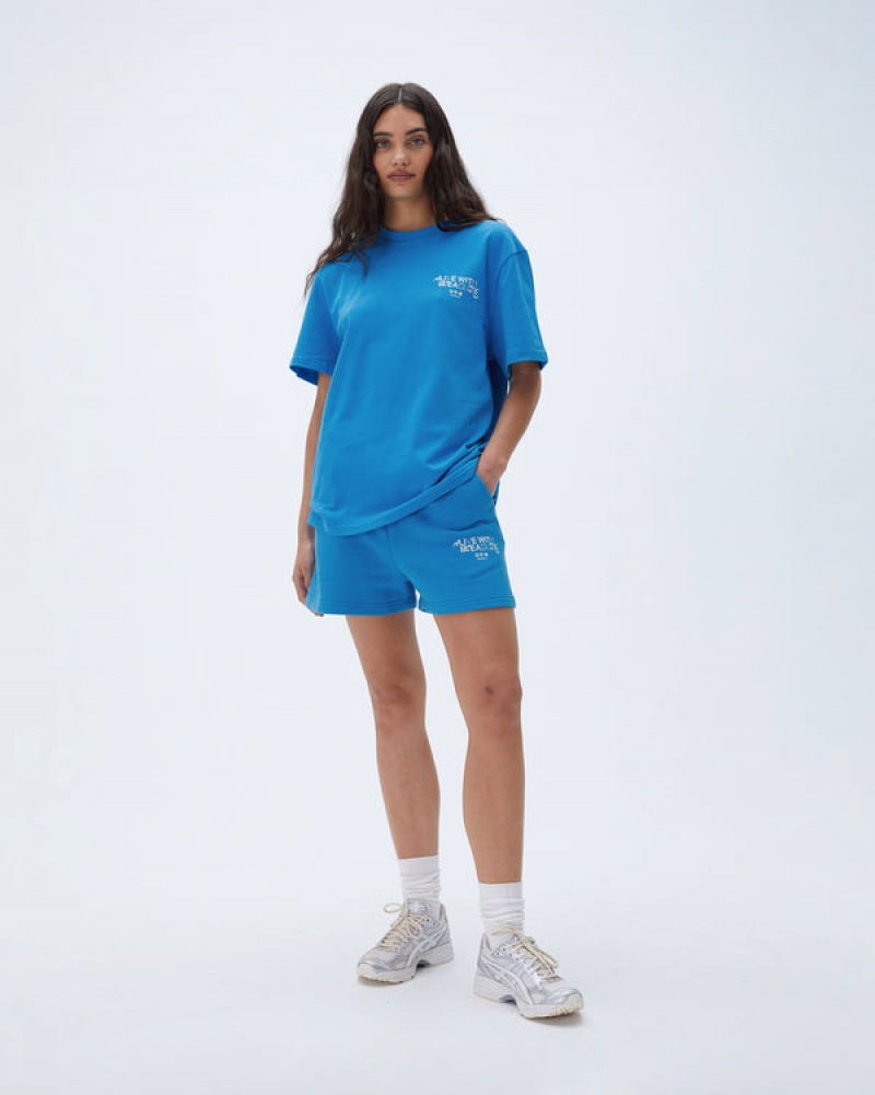 Adanola Resort Sports Kurzes Sleeve Oversized T-shirt Blau | SN-ADA56460