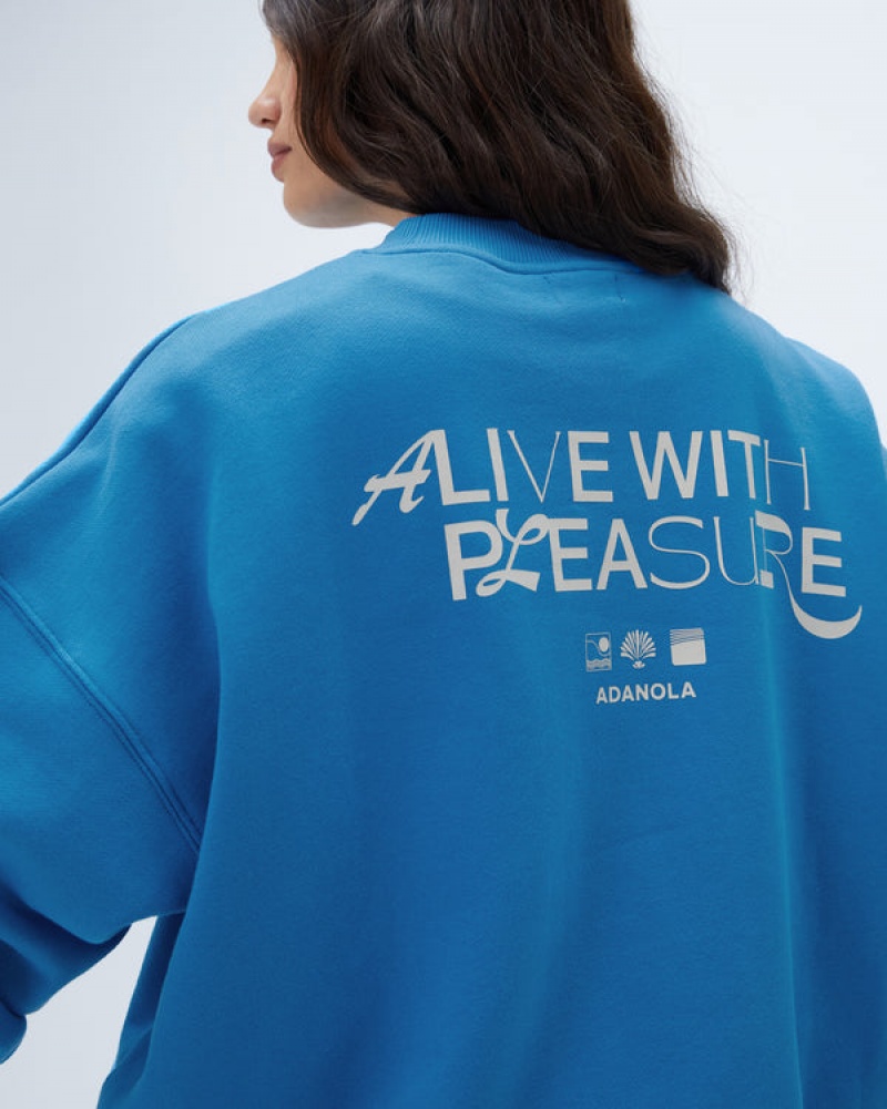 Adanola Resort Sports Oversized Sweatshirt Blau | SN-ADA56511
