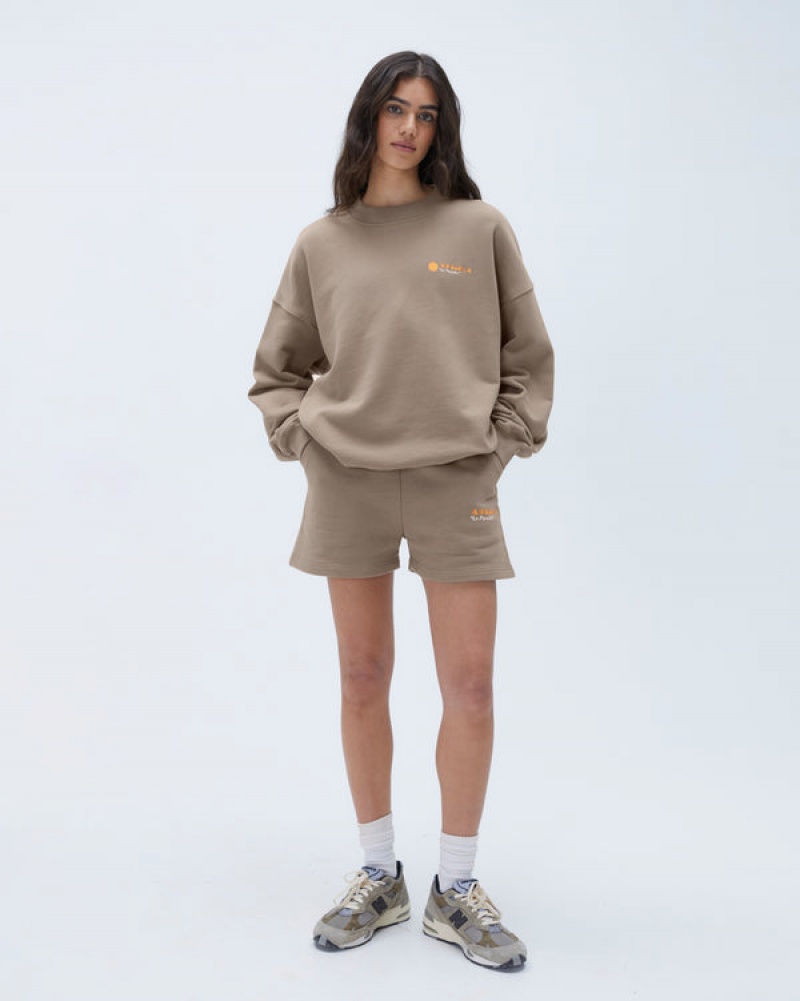 Adanola Resort Sports Sweat Shorts Tiefesbraun | SN-ADA56601