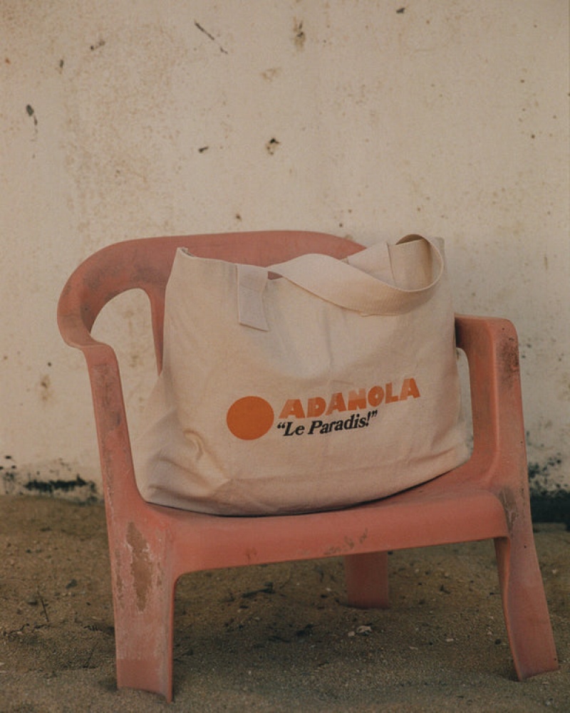 Adanola Resort Sports Tote Bag Weiß Orange | SN-ADA56677