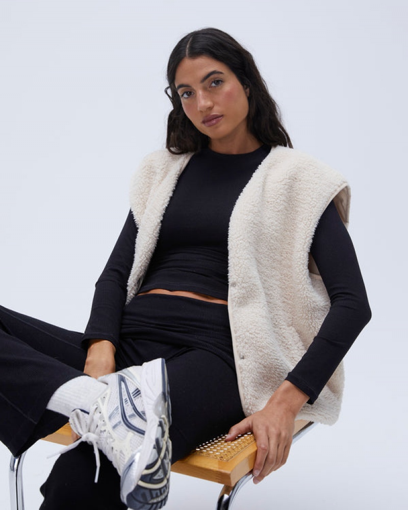 Adanola Rib Raglan Long Sleeve Top Schwarz | SN-ADA56486