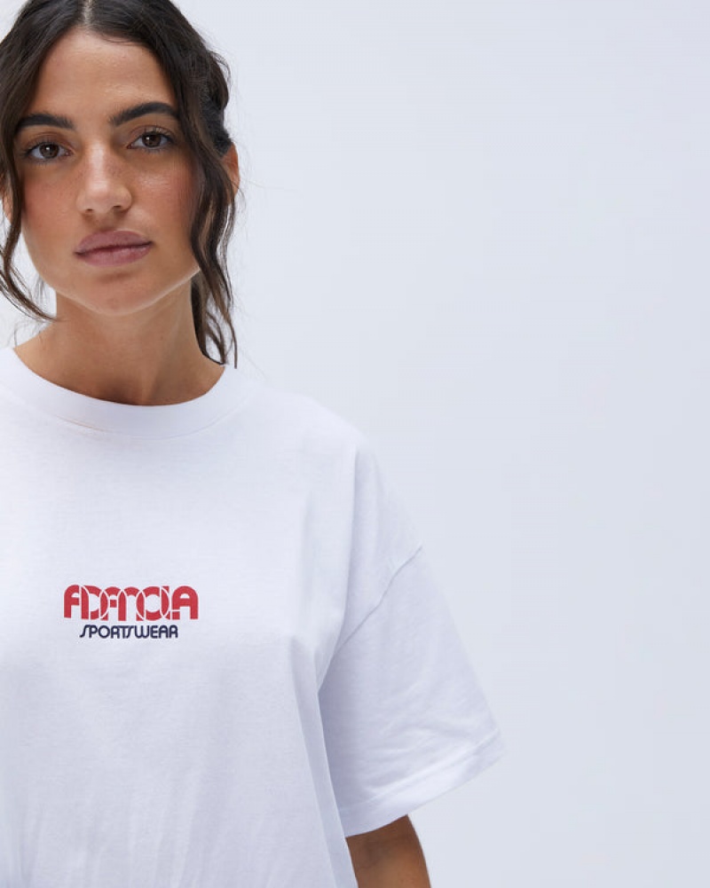 Adanola Sportswear Kurzes Sleeve Boxy T-shirt Weiß | SN-ADA56489