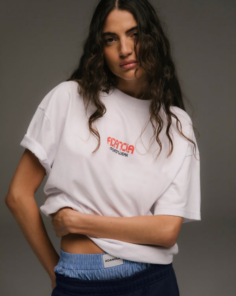 Adanola Sportswear Kurzes Sleeve Boxy T-shirt Weiß | SN-ADA56489