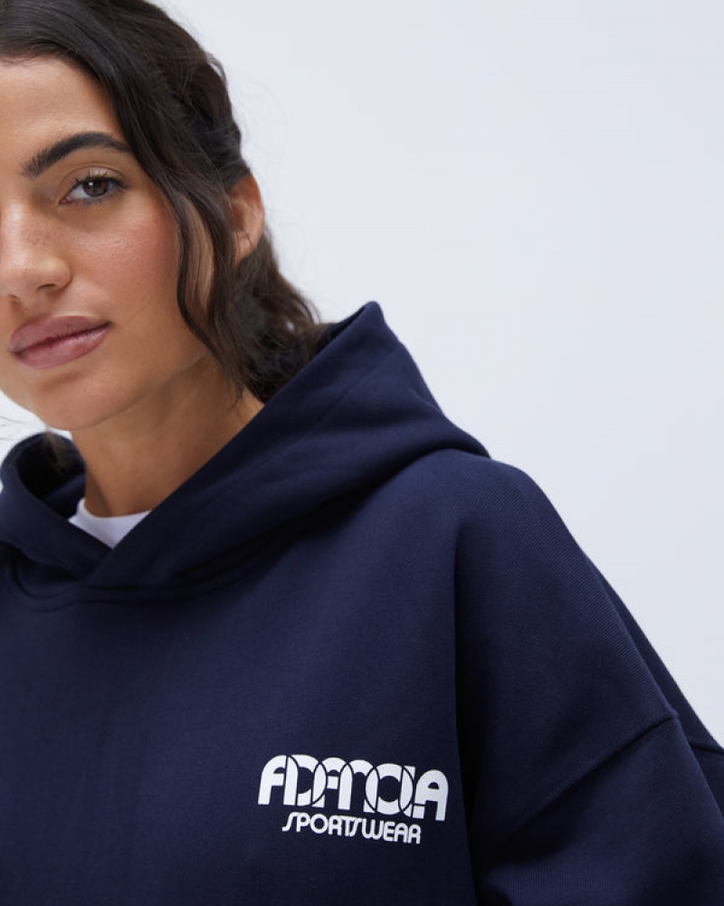 Adanola Sportswear Oversized Hoodie Navy Blau | SN-ADA56519