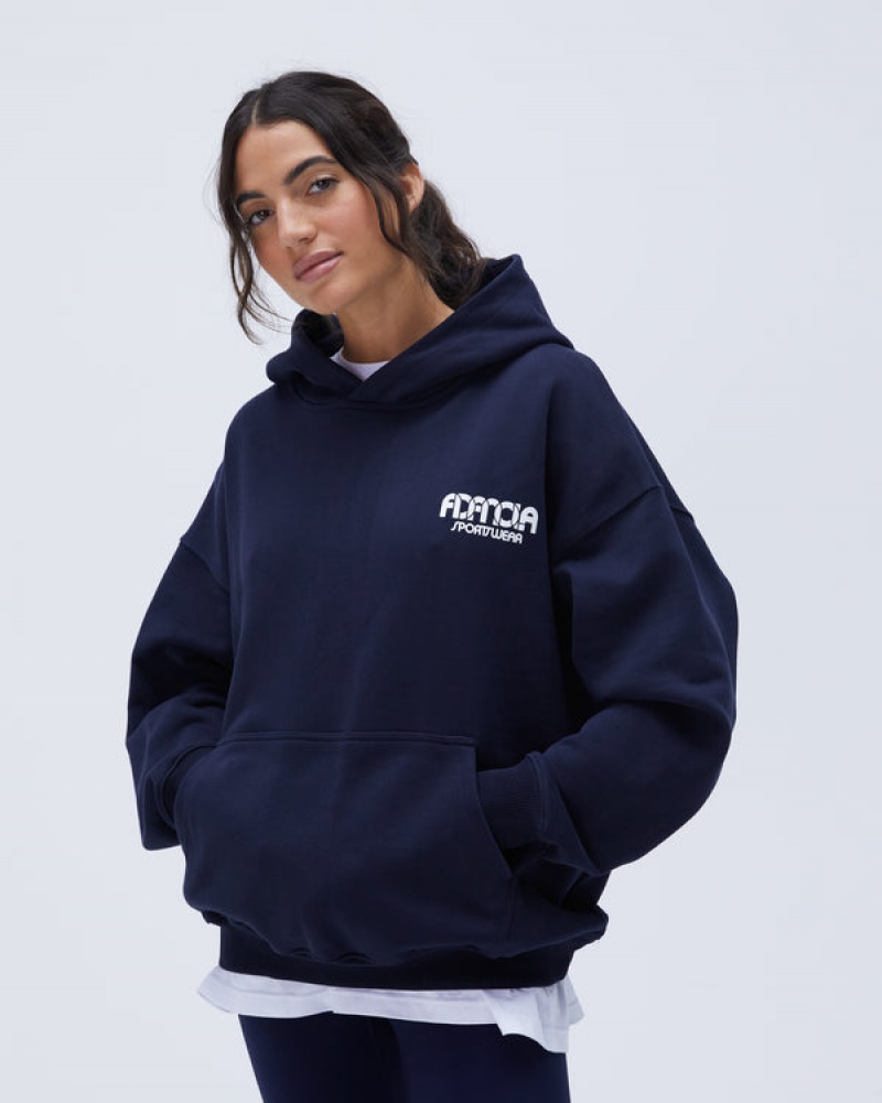 Adanola Sportswear Oversized Hoodie Navy Blau | SN-ADA56519