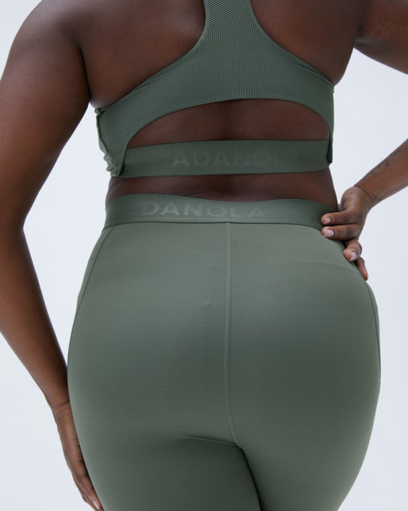 Adanola Ultimate Branded Mesh Back Bra Khaki Grün | SN-ADA56586