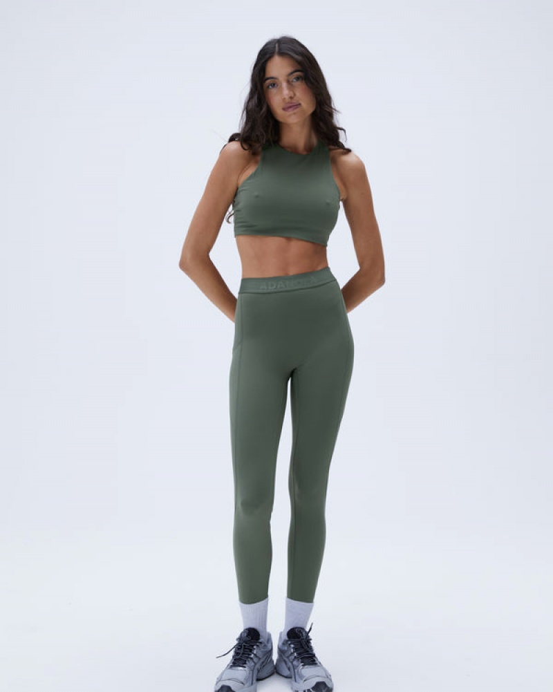 Adanola Ultimate Branded Pocket Leggings Khaki Grün | SN-ADA56423