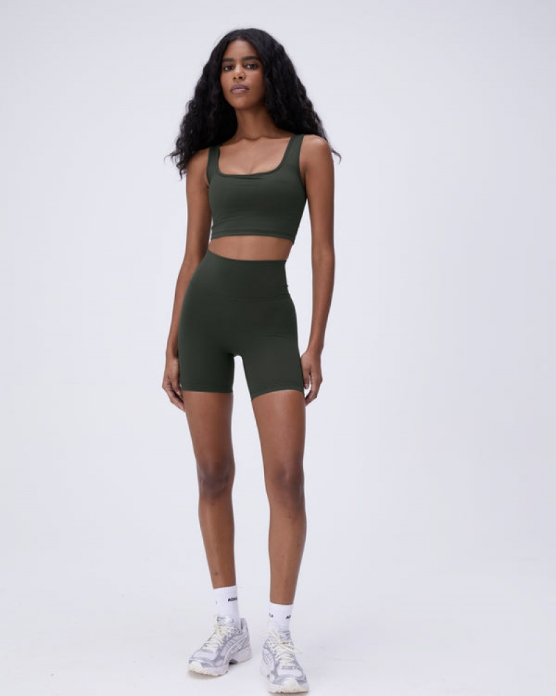 Adanola Ultimate Crop Shorts Dunkelolivgrün | SN-ADA56618