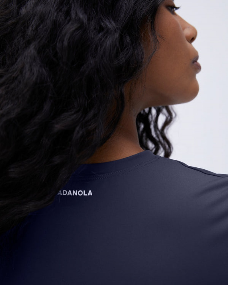 Adanola Ultimate Kurzes Sleeve Longline Top Blau | SN-ADA56478