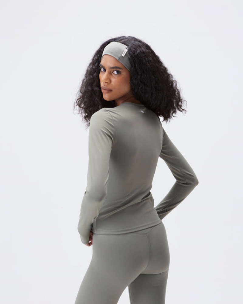 Adanola Ultimate Long Sleeve Longline Top Olivgrün Grün | SN-ADA56483