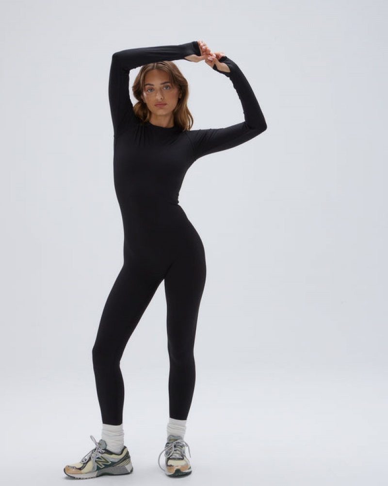 Adanola Ultimate Long Sleeve Unitard Schwarz | SN-ADA56628