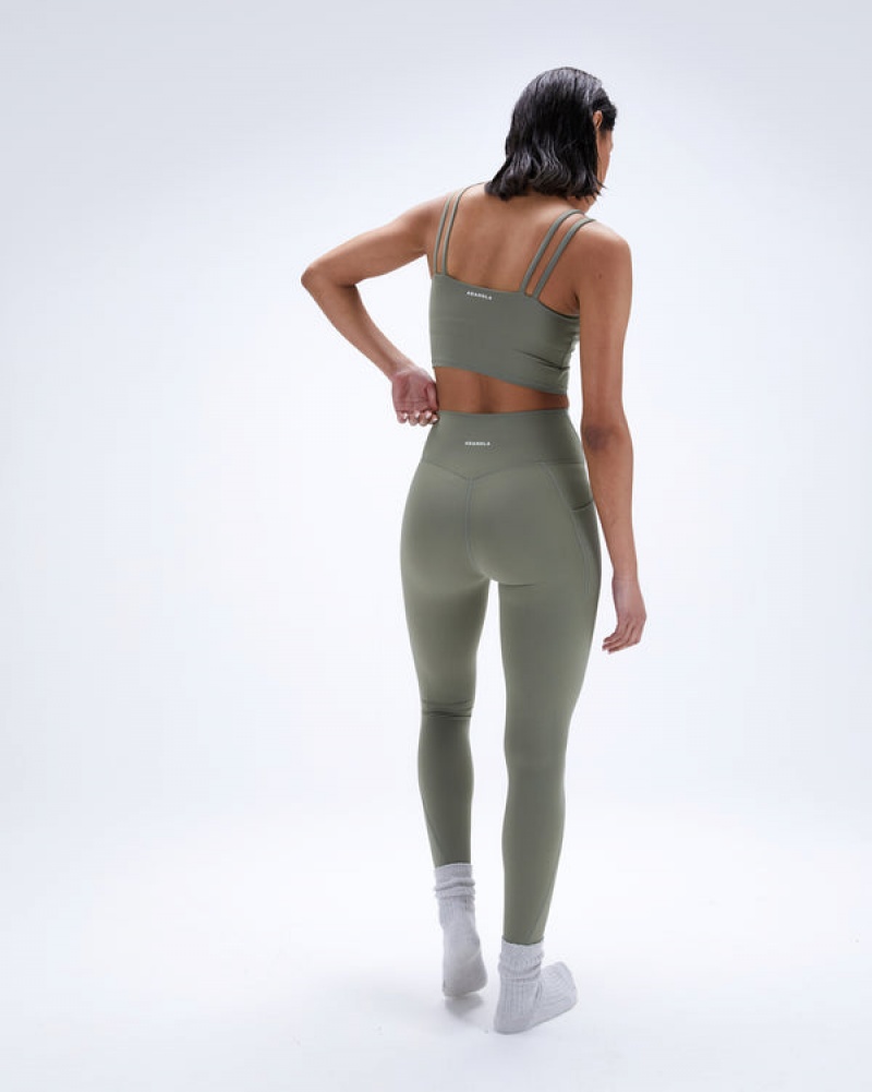 Adanola Ultimate Pocket Leggings Olivgrün Grün | SN-ADA56432