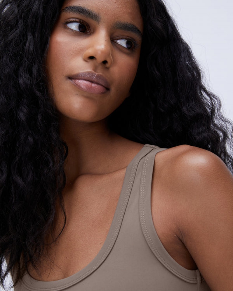 Adanola Ultimate Scoop Neck Ärmellose Romper Braun | SN-ADA56642