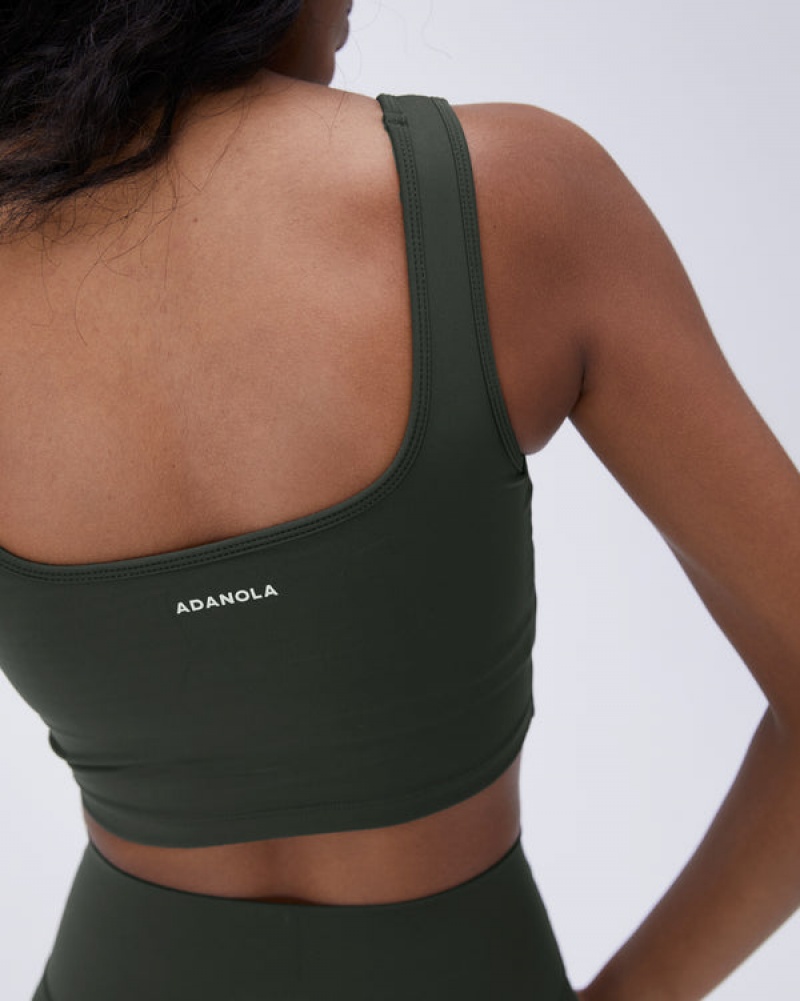 Adanola Ultimate Square Neck Bra Dunkelolivgrün | SN-ADA56571