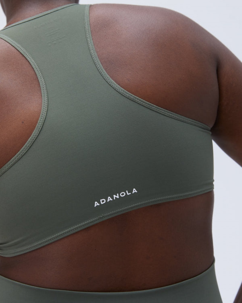 Adanola Ultimate V Neck Racer Bra Khaki Grün | SN-ADA56584