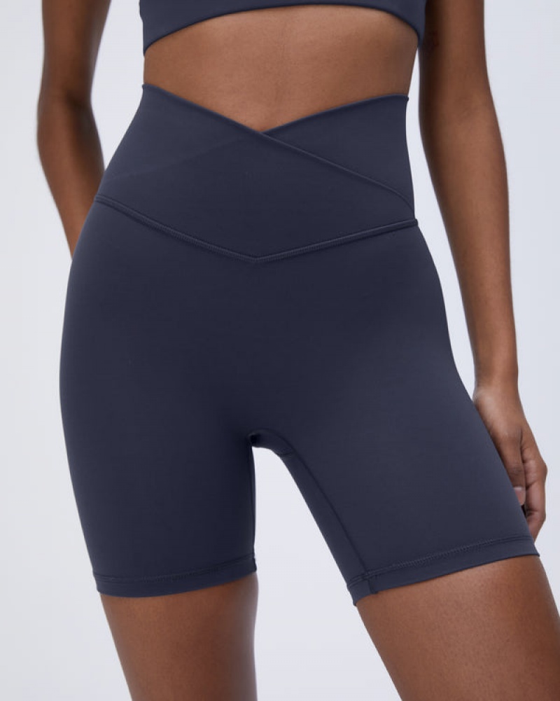 Adanola Ultimate Wrap Over Crop Shorts Blau | SN-ADA56607
