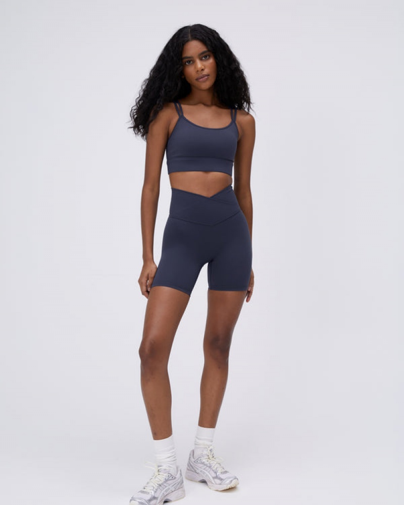 Adanola Ultimate Wrap Over Crop Shorts Blau | SN-ADA56607