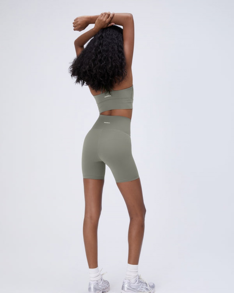 Adanola Ultimate Wrap Over Crop Shorts Olivgrün Grün | SN-ADA56604