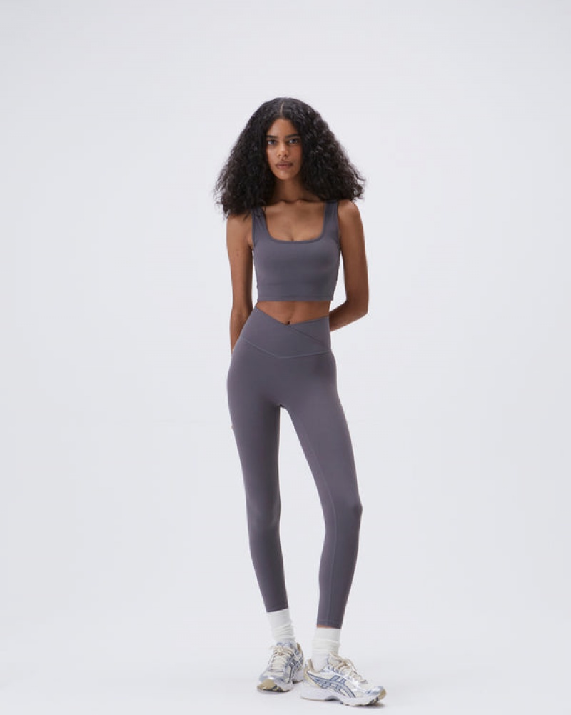 Adanola Ultimate Wrap Over Leggings Dunkelgrau | SN-ADA56425