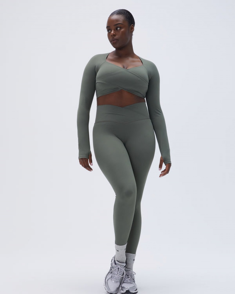 Adanola Ultimate Wrap Over Leggings Khaki Grün | SN-ADA56424