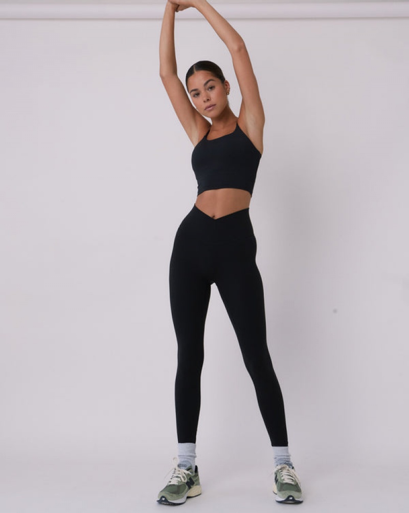 Adanola Ultimate Wrap Over Leggings Schwarz | SN-ADA56426