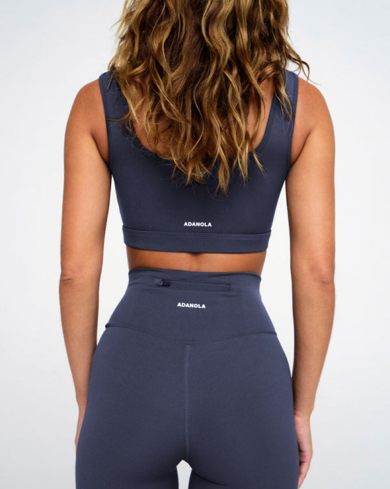 Adanola Ultimate Zip Pocket Leggings Blau | SN-ADA56421