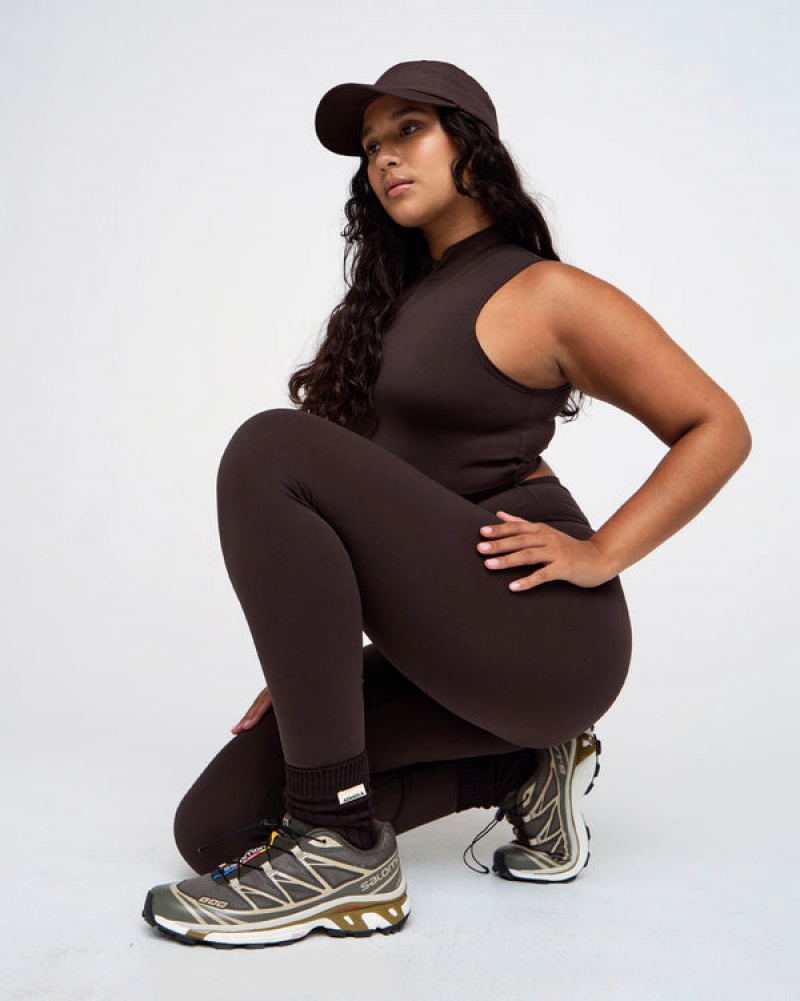 Adanola Ultimate Zip Pocket Leggings Kaffee | SN-ADA56422