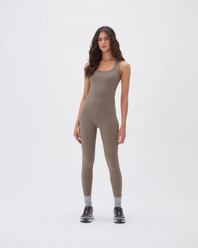 Adanola Ultimate Ärmellose Scoop Neck Unitard Braun | SN-ADA56638