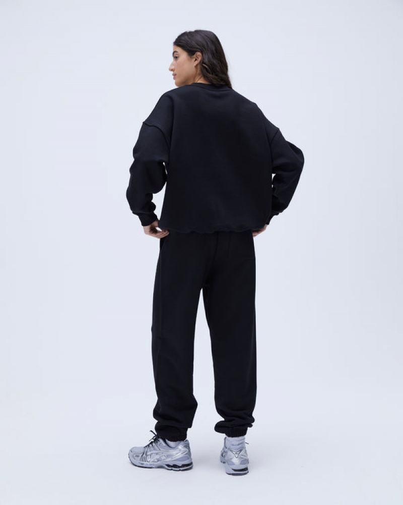 Adanola Varsity Oversized Sweatpants Schwarz | SN-ADA56539