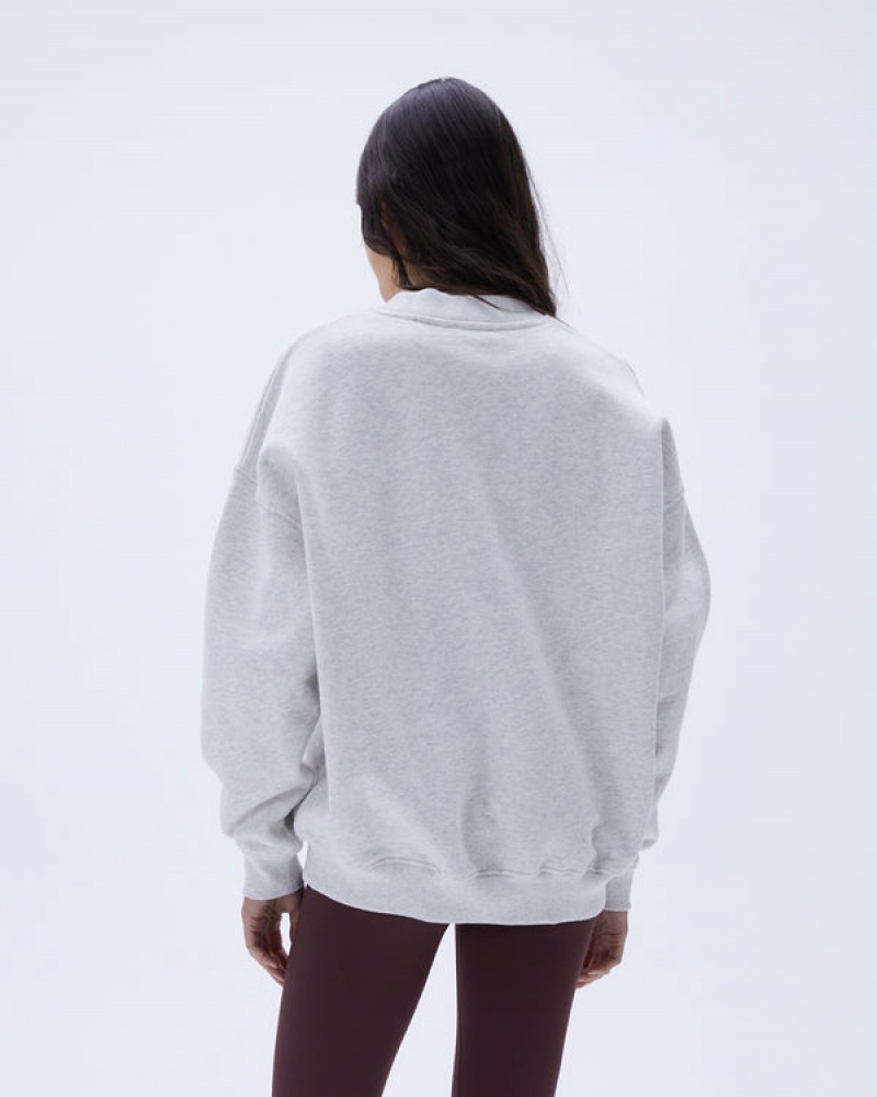 Adanola Varsity Oversized Sweatshirt Grau Bordeaux | SN-ADA56529
