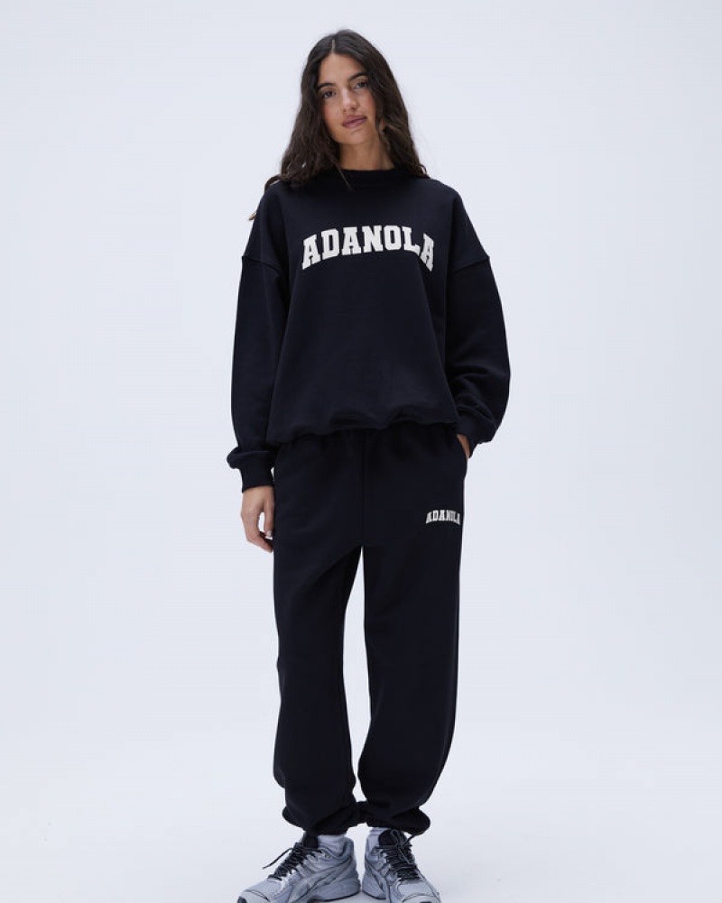 Adanola Varsity Oversized Sweatshirt Schwarz | SN-ADA56516