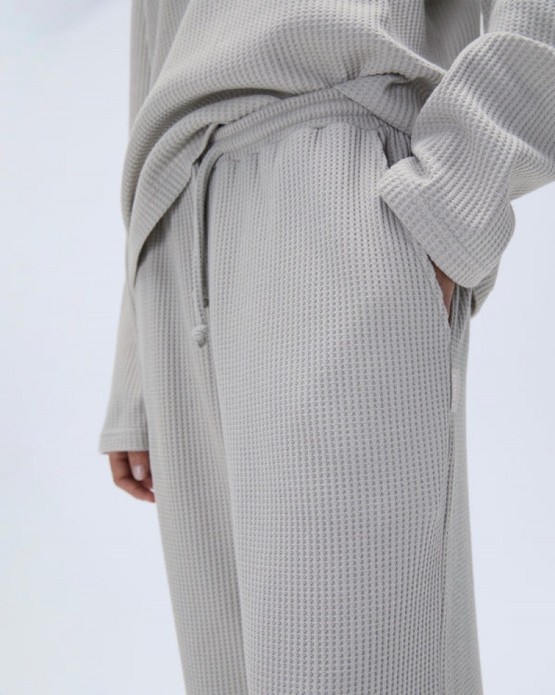 Adanola Waffle Gerade Leg Lounge Pants Grau | SN-ADA56664