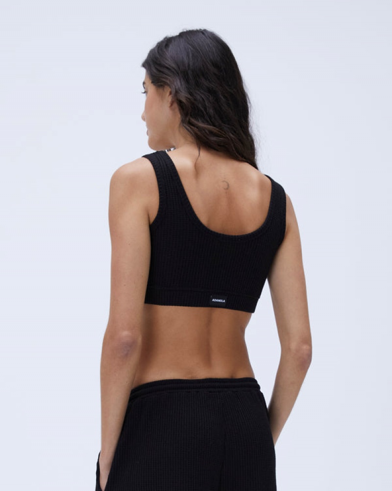 Adanola Waffle Scoop Bra Schwarz | SN-ADA56499
