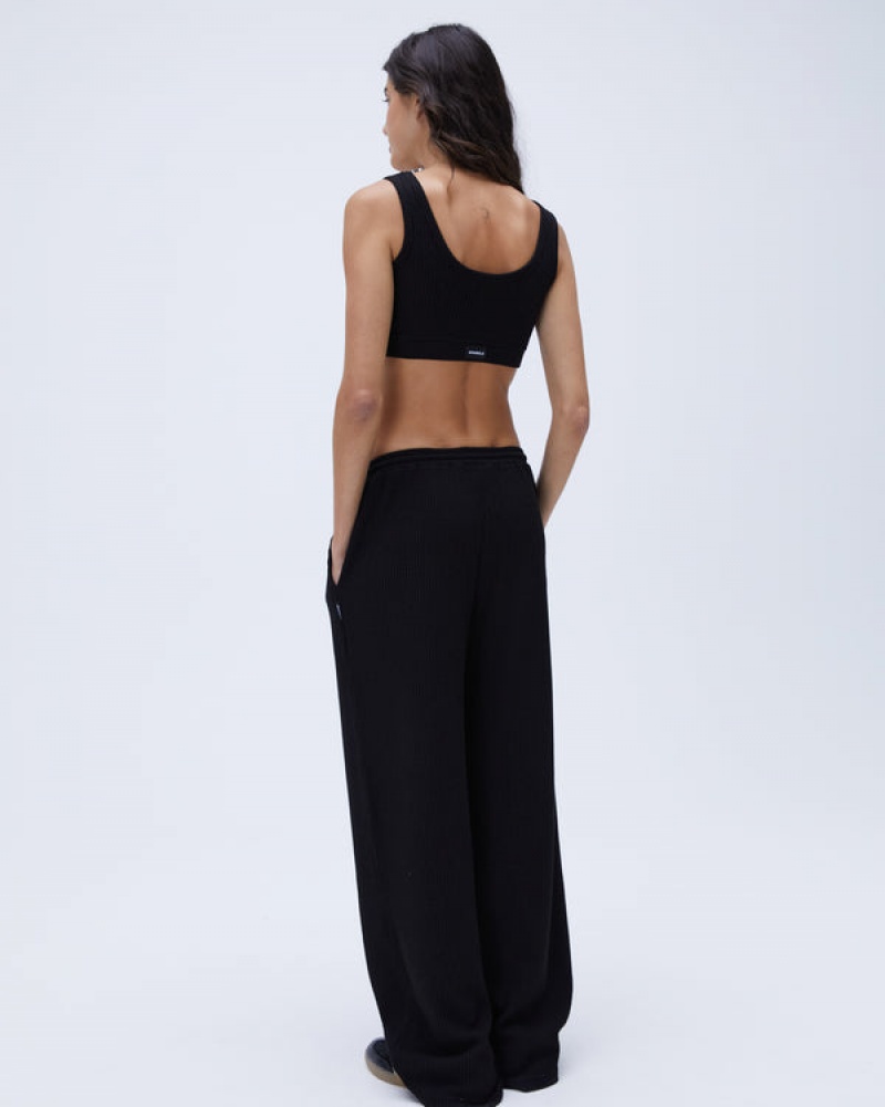 Adanola Waffle Scoop Bra Schwarz | SN-ADA56499