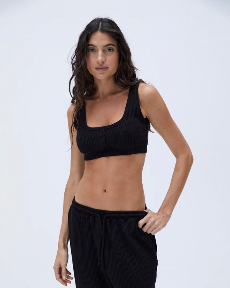 Adanola Waffle Scoop Bra Schwarz | SN-ADA56499