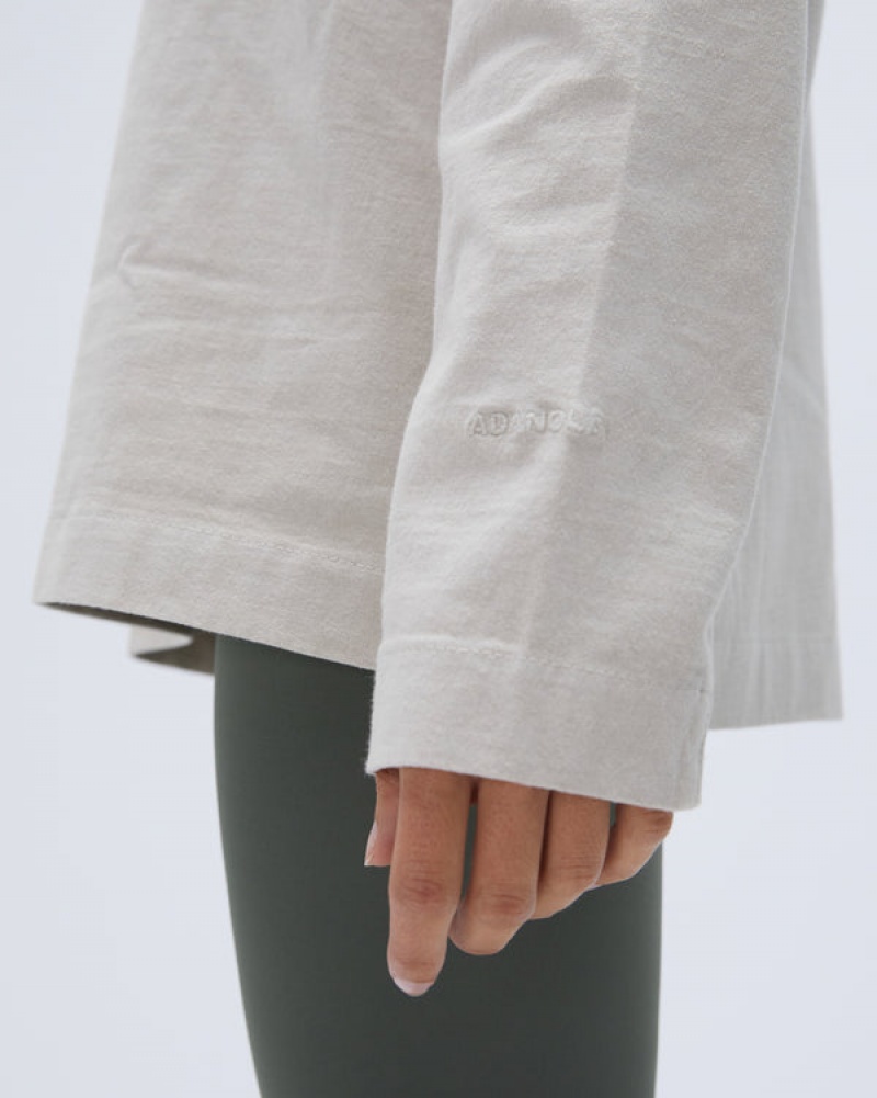 Adanola Washed Long Sleeve Boxy T-shirt Grau | SN-ADA56446