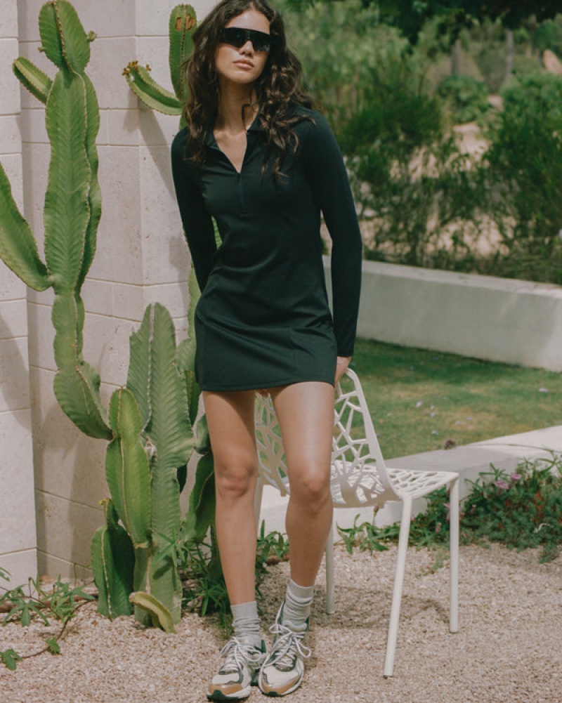 Adanola Zip Front A-line Kleider Schwarz | SN-ADA56650