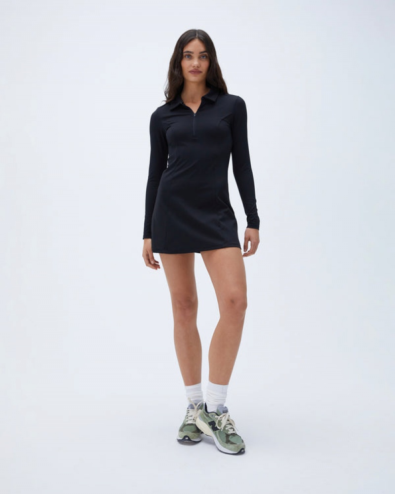 Adanola Zip Front A-line Kleider Schwarz | SN-ADA56650