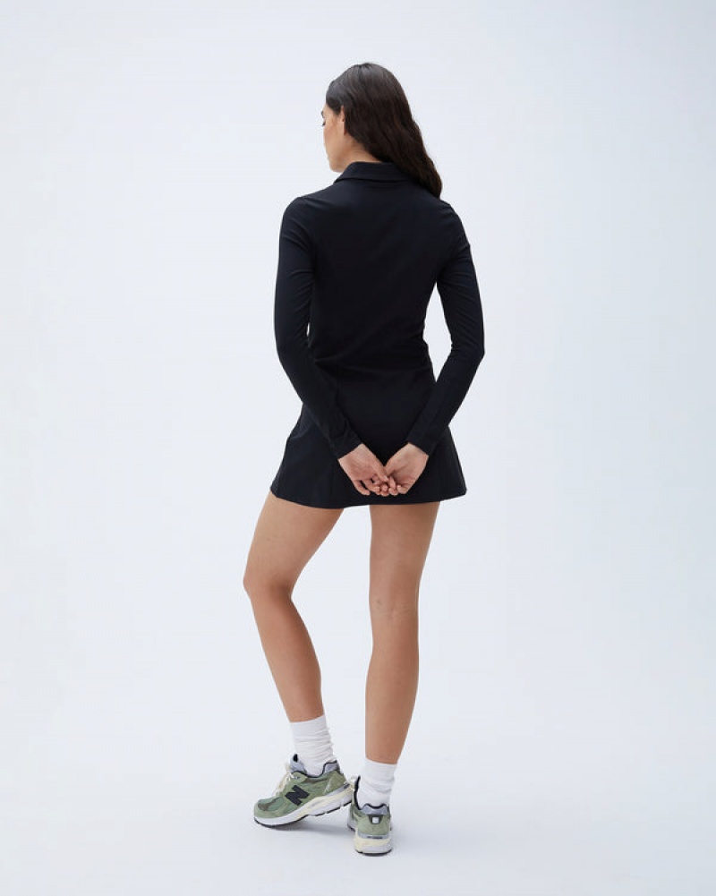 Adanola Zip Front A-line Kleider Schwarz | SN-ADA56650