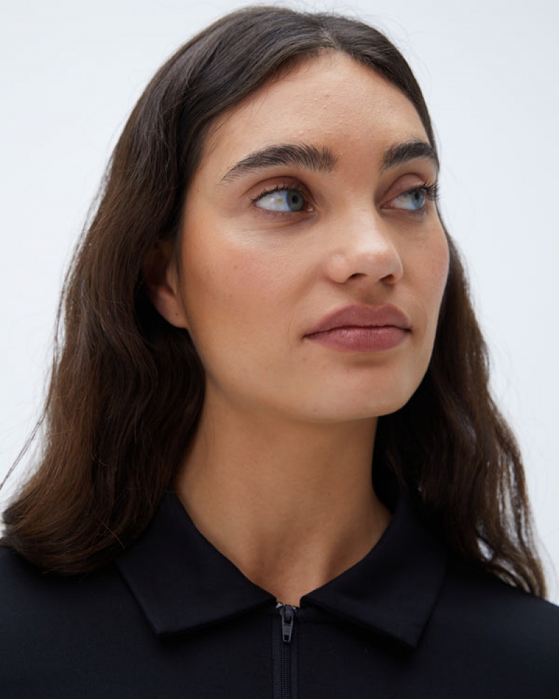 Adanola Zip Front A-line Kleider Schwarz | SN-ADA56650